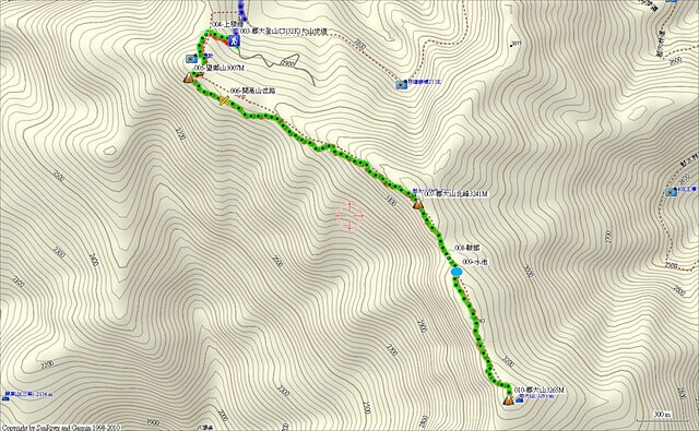 郡大山航跡地圖 - 南投信義望鄉山、郡大山北峰、郡大山