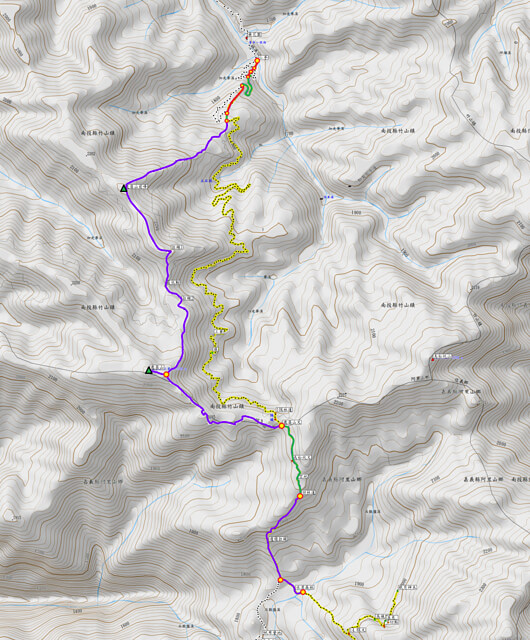 嘉義阿里山新阿溪縱走(DAY3－鹿屈山、鹿屈山前鋒、杉林溪) 參考地圖