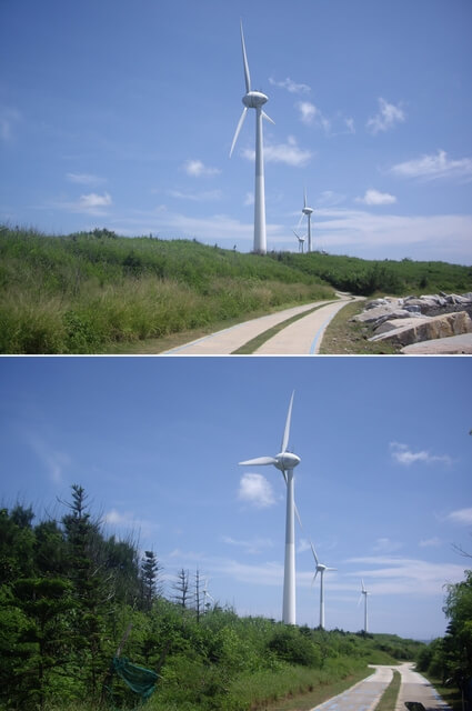 中屯風車，曾是廣告拍攝地點，八支大風車迎風揚舞