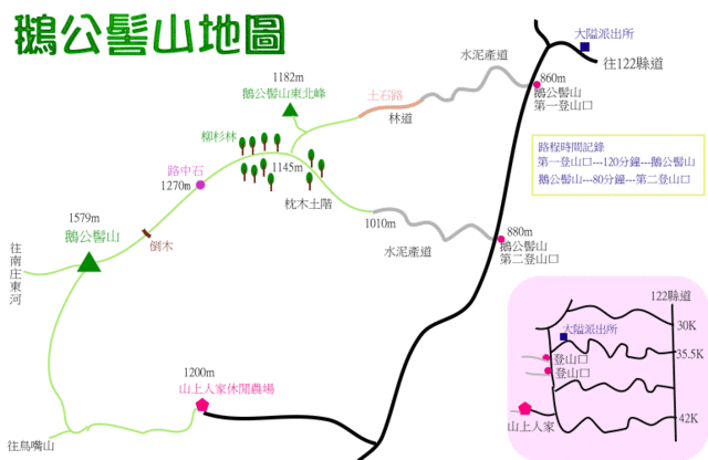 鵝公髻山東北峰、鵝公髻山