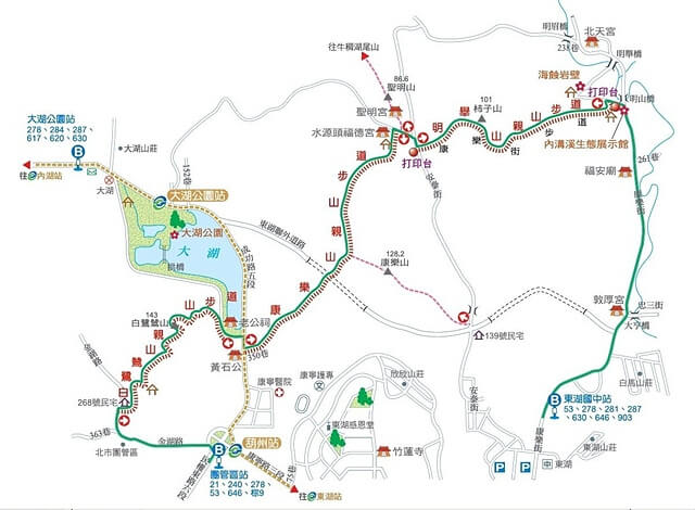 白鷺鷥山、康樂山、柿子山 參考地圖