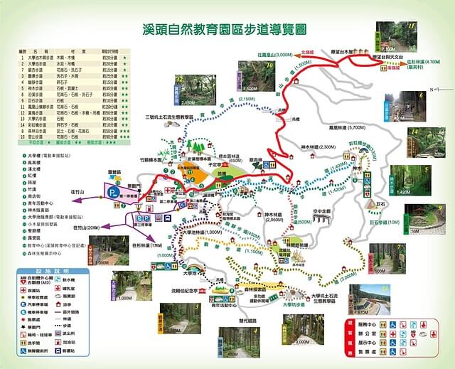 南鳳凰山、天文台、溪頭自然教育園區 參考地圖