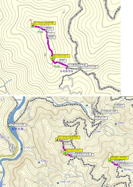 扇子排山、扇子排山西北峰 參考地圖