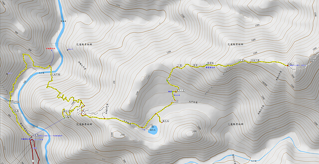 園竹村步道、蓮花池步道、祖輪山 參考地圖