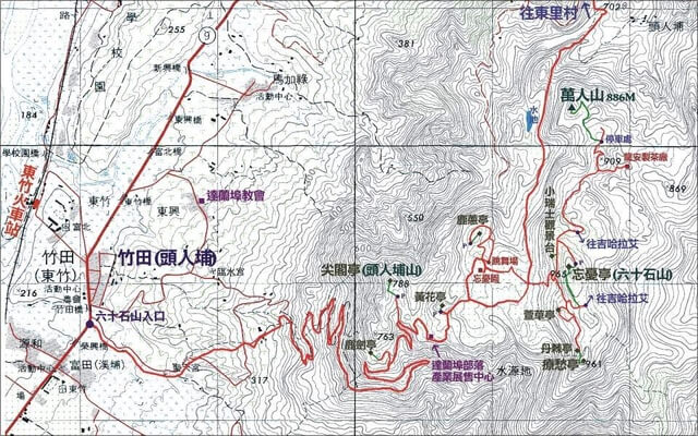 萬人山、六十石山 參考地圖