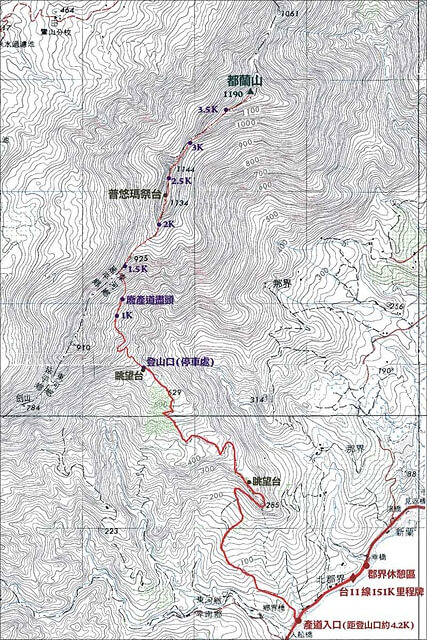 都蘭山步道、都蘭山 參考地圖