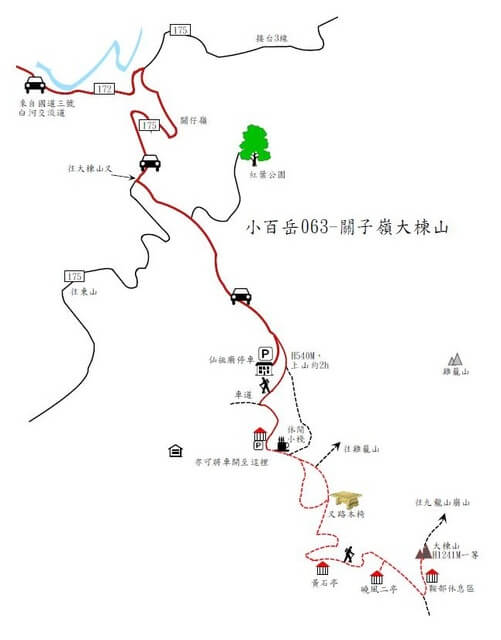 大棟山 登山路線 參考地圖