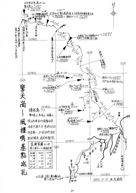 聖人橋上風櫃嘴、頂山、石梯嶺、擎天崗 參考地圖