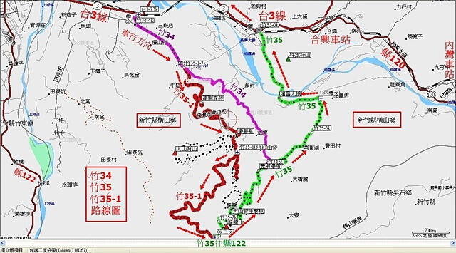 大旗棟古道、大山背山 參考地圖