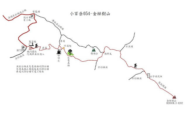 忘憂森林、金柑樹山、嶺頭山 參考地圖