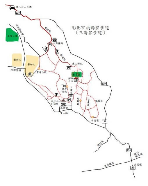 桃源里森林步道、坑子內山 參考地圖