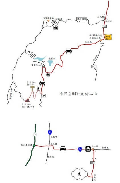 九份二山、九二一地震國家紀念地 參考地圖