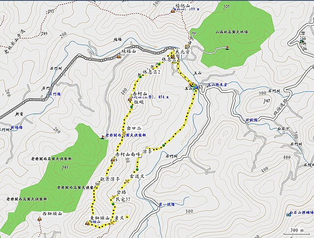 赤柯山、赤柯山南峰、東獅頭山 參考地圖