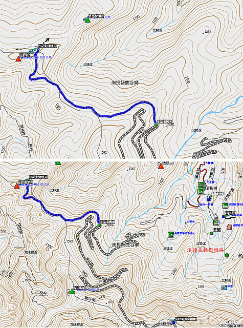 忘憂森林、樟空崙山、貓冬望山 參考地圖