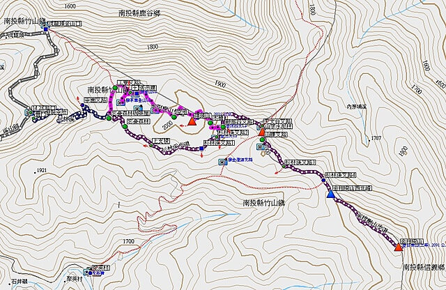 忘憂森林、樟空崙山、貓冬望山 參考地圖