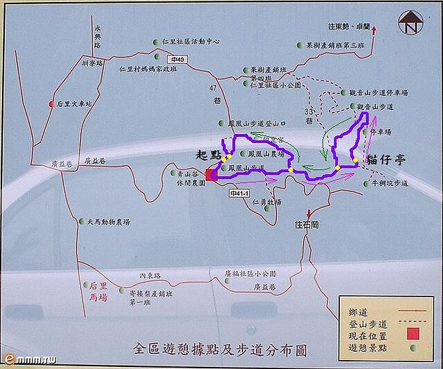 鳳凰山步道、觀音山步道、觀音山 參考地圖