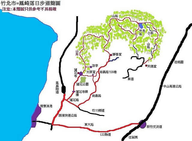 鳳崎落日觀景步道 路線圖