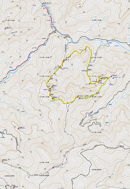 金敏子山、詩朗山、塞口坑山、內金敏山 參考地圖