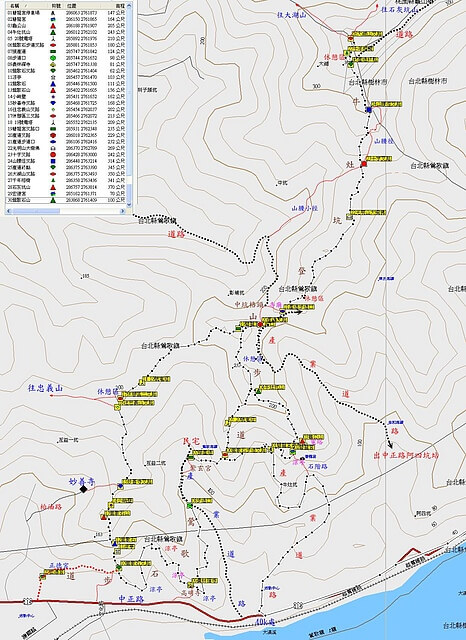 鶯歌石、牛灶坑山、龜公山 參考地圖