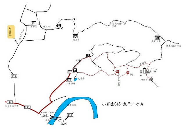 三汀山、埤腹山 參考地圖