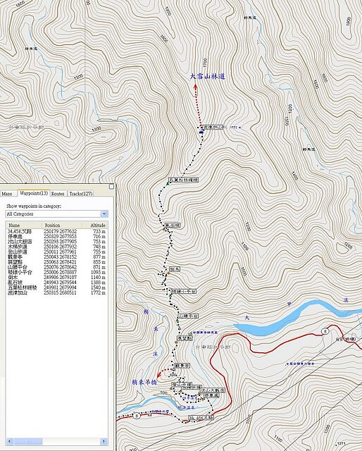 波津加山 參考地圖