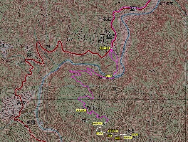 鬼澤山 參考地圖