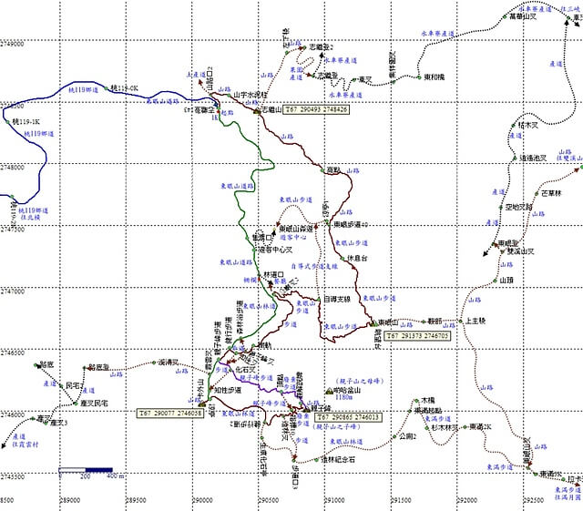 志繼山、東眼山 參考地圖