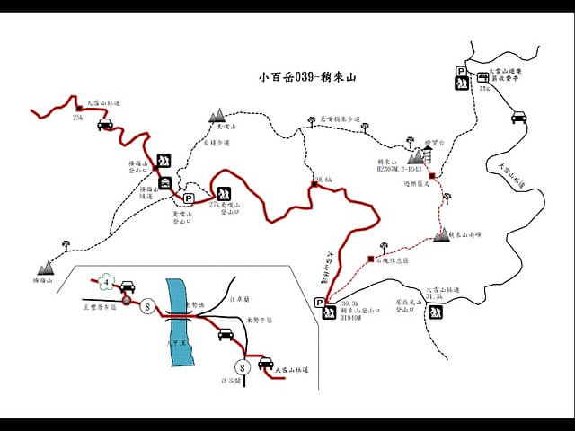 鳶嘴山、稍來山、稍來山南峰 參考地圖