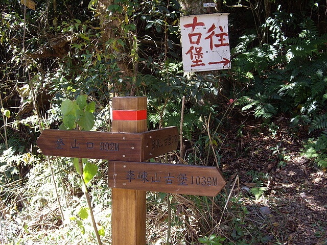 李棟山 山路與產業道路交會指示牌