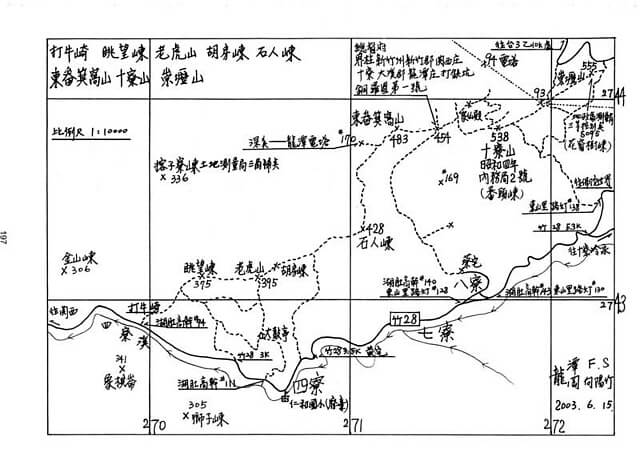 打牛崎古道、眺望崠、老虎山、石人崠 參考地圖